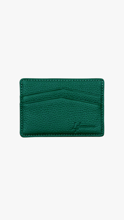 4SEASONS PEBBLED LEATHER CARDHOLDER HUNTER GREEN